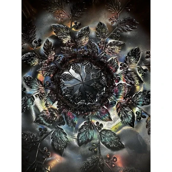 Fenton‎ Carnival Glass Bowl Marigold Ruffled Holly 8" - Picture 8 of 11